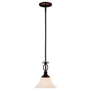 lot 417 image: Illumine 1-Light English Bronze Mini Pendant with Cream Faux Alabaster Glass Shade, CLI-SH202852062