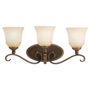 lot 424 image: Sea Gull Lighting Parkview 23 in. W 3-Light Russet Bronze Vanity Light, 44381-829