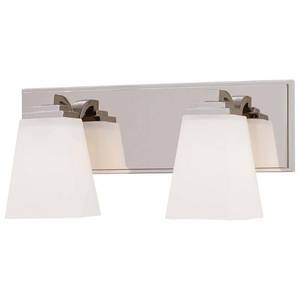 lot 428 image: Minka Lavery 2-Light Polished Nickel Bath Vanity Light, 4542-613