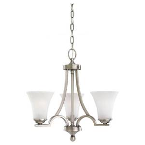 lot 432 image: Sea Gull Lighting Somerton 3-Light Antique Brushed Nickel Single-Tier Chandelier, 31375-965