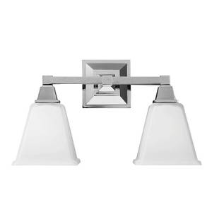 lot 435 image: Sea Gull Lighting Denhelm 2-Light Chrome WallBath Vanity Light with Inside White Painted Etched Glass 4450402-05