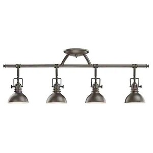 lot 439 image: Kichler Hatteras Bay 4-Light 31.25-in Olde Bronze Fixed Track Light Kit 7704OZ