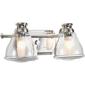lot 442 image: Progress Lighting Academy Collection 2-Light Polished Chrome Vanity Light P2811-15WB