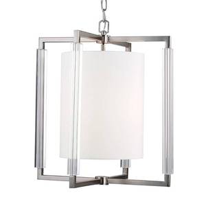 lot 443 image: Feiss Fording 3-Light Brushed Steel Chandelier, F29273BS