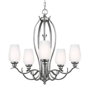 lot 449 image: Feiss Standish 5-Light Heritage Silver Single Tier Chandelier, F30025HTSL