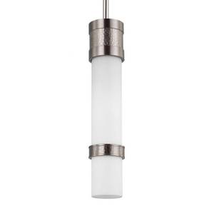 lot 410 image: Feiss Amari 1-Light Brushed Steel Mini Pendant, P1311BS