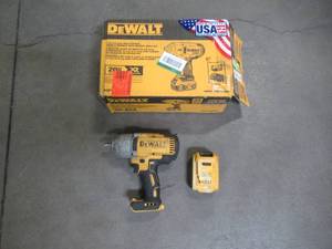 lot 32 image: DEWALT 20-Volt Max XR Li-Ion Brushless High Torque 12 in. Impact Wrench with Dentent Pin Anvil DCF899M1