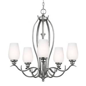 lot 451 image: Feiss Standish 5-Light Heritage Silver Single Tier Chandelier, F30025HTSL