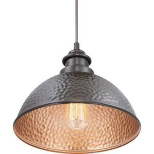 lot 452 image: Progress Lighting Englewood Collection 1-Light Antique Bronze Hanging Lantern, P550032-020