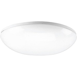 lot 454 image: Progress Lighting Round Clouds 18-in White Transitional Flush Mount Light ENERGY STAR P7384-30WB