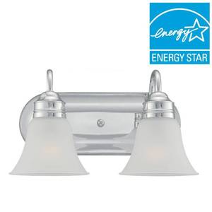 lot 460 image: Sea Gull Lighting Gladstone 2-Light Chrome Bath Light, 49851BLE-05
