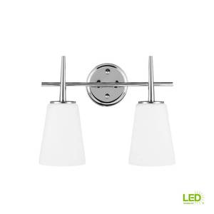 lot 462 image: Sea Gull Lighting Driscoll 2-Light Chrome Bath Light Uses LED Bulbs, 4440402EN3-05