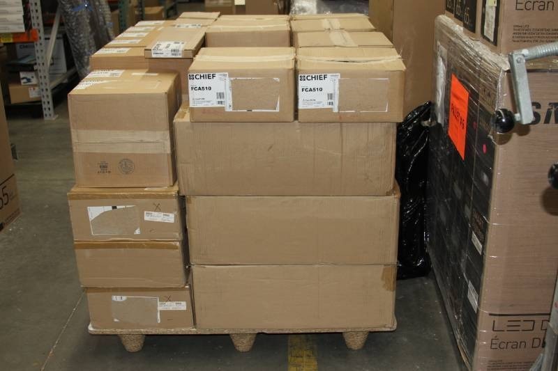 lot 109 image: Pallet Lot of Miscellaneous New Chief  Legrand Pro Audio  Video Mounting Items & Equipment - Equipment List Pictured