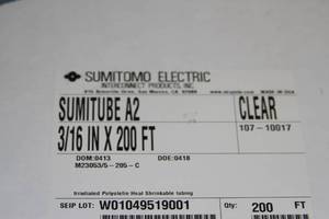 lot 36 image: Lot of 9 Spools of Sumitomo Sumitube A2 Clear Flexible Heat Shrinking Tubing