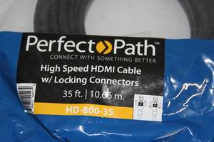lot 38 image: New Belden Perfect Path Locking 35 High Speed HDMI Cable - Model HD-800-35