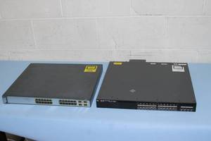 lot 39 image: Lot of Two Cisco Catalyst 24 PoE Power Over Ethernet LAN Switch Units