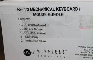 lot 65 image: Wireless Computing Model RF-772 Long-Range Wireless Keyboard & Mouse - New in Box