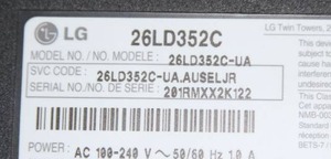 lot 64 image: LG 26 Commercial 720p HD LCD TV Television  Monitor with HDMI Input