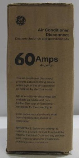 lot 135 image: General Electric 60 Amp 240-Volt Non-Fuse Metallic AC Disconnect
