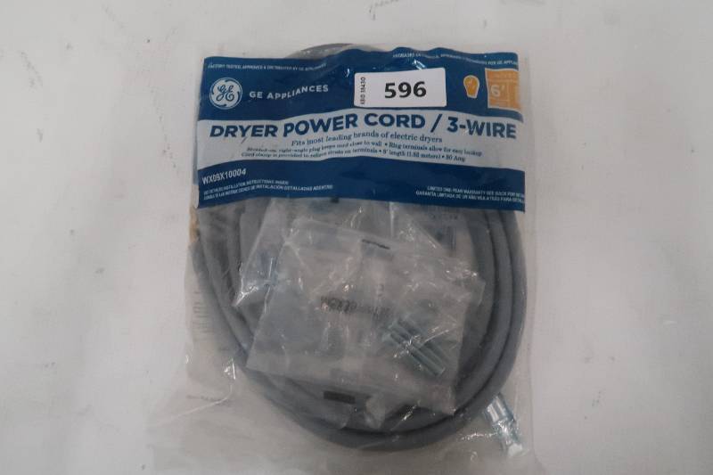 lot 91 image: GE 6 ft. 3-Prong 30 Amp Dryer Cord WX09X10004