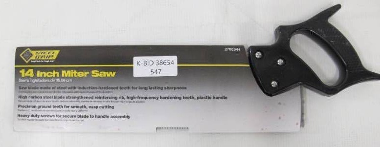 lot 56 image: Steel Grip 14 Inch Mitre Saw with Stanley Cutting Accessory