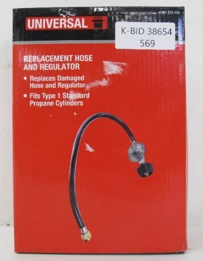lot 61 image: Universal Gas Grill Replacement Regulator with Hose