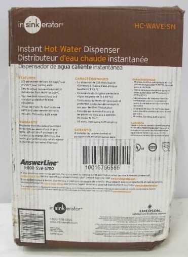 lot 149 image: InSinkErator Involve HC-Wave 2-Handle Instant Hot and Cold Water Dispenser System in Satin Nickel