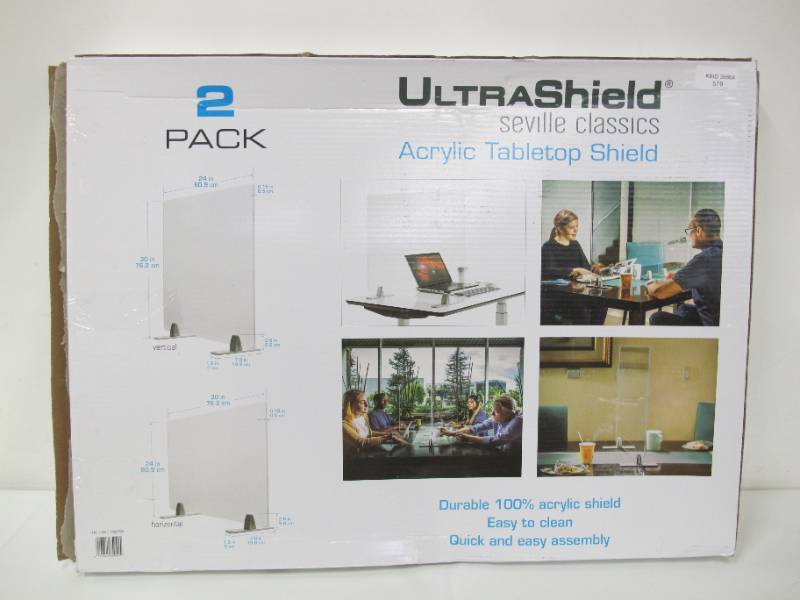 lot 42 image: UltraShield Seville Classics Acrylic Tabletop Shield - Desk Separator Clear