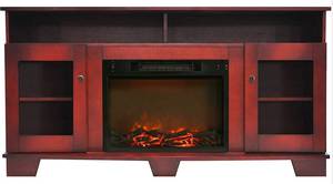 lot 31 image: Cambridge Savona Fireplace Mantel in Cherry (Missing Electronic Fireplace Insert)
