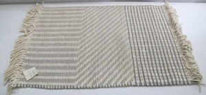 lot 455 image: Target Magnolia Hearth and Hand Jet Grey 2 Ft x 3 Ft Tri-Pattern Doormat Rug