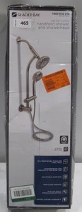 lot 465 image: Glacier Bay 6-Spray Wall Bar Raincan Showerhead with Handshower Brushed Nickel