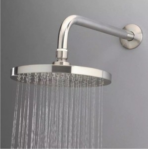 lot 470 image: Glacier Bay 1-Spray 8 Single Wall Mount Fixed Shower Head in Brushed Nickel