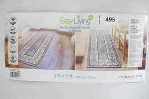 lot 495 image: Easy Living 2 Ft X 6 Ft  IndoorOutdoor Carpet Runner Cayden Ash Grey