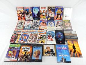 lot 56 image: Lot of Vintage VHS Tapes, DVDs, CDs, Cassettes and a Video Game