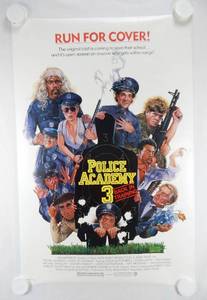 lot 17 image: Vintage 1983 Police Academy 3 Original Movie Theater Used Poster