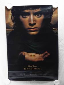 lot 28 image: Vintage 2001 The Lord of the Rings The Fellowship of the Ring Double Sided Original Teaser Movie Theater Poster