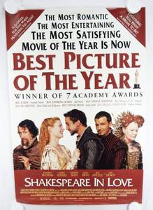 lot 20 image: Vintage 1998 Shakespeare in Love Double Sided Original Movie Theater Poster
