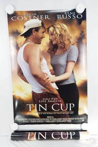 lot 57 image: Set of 2 Vintage 1996 Tin Cup Double Sided Original Movie Theater Posters