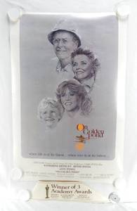 lot 3 image: Vintage 1981 On Golden Pond Original Movie Theater Used Poster With Academy Award Decal