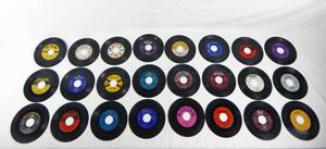 lot 105 image: Lot of 24 Assorted Vintage 1950s Rock and Roll and Pop 45 Records