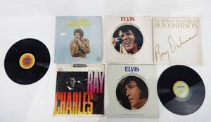 lot 113 image: Lot of Vintage Elvis Presley, Tom Jones, Ray Charles, Roy Orbison and Freddy Fender Record Albums