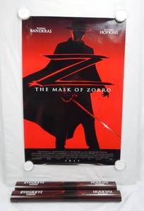 lot 26 image: Set of 3 Vintage 1998 The Mask of Zorro Double Sided Original Advance Movie Theater Posters