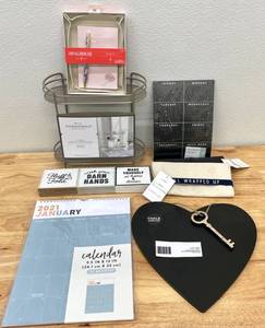 Lot of Home Goods, Decor, Storage Shelf and Stationary