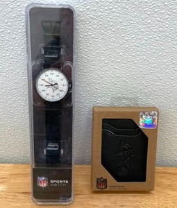 NFL Minnesota Vikings Mens Watch and Wallet Set