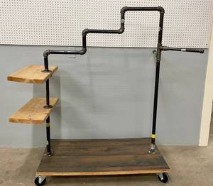 Custom Tiered Steel Piped Retail Rack Display on Casters