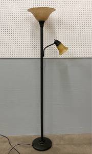 Tall Amber Brown Floor Lamp