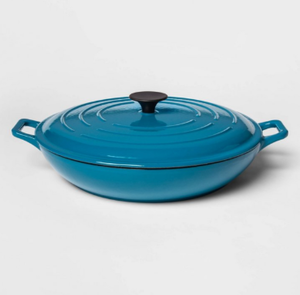 Threshold 3.5 Qt. Teal Cast Iron Pan Pot