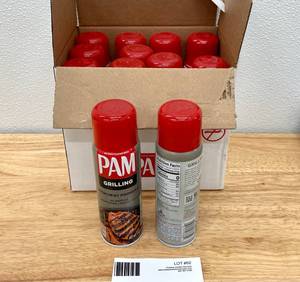 Case of 12 PAM Grill Non Stick Cooking Grilling Spray
