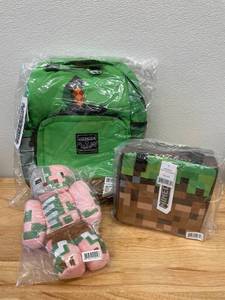 Minecraft Gamer Lot Backpack, Lunchbox and Plush
