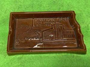 North Dakota Rosemeade Pottery 1st National Bank Bismarck Ashtray